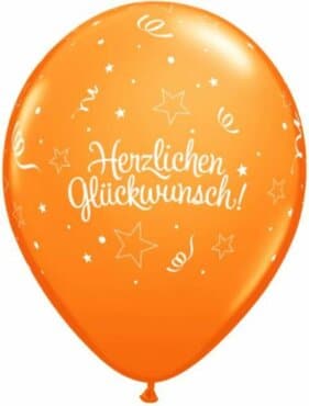 Luftballon Herzlichen Glückwunsch 28 cm (11") mit dem entsprechenden Aufdruck