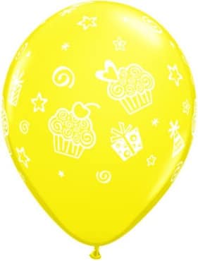 Luftballon Cupcakes gelb