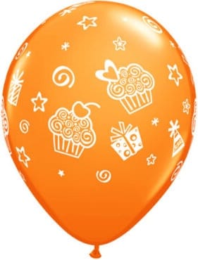 Luftballon Cupcakes orange
