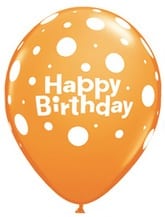 Luftballon Happy Birthday orange