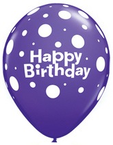 Luftballon Happy Birthday violett