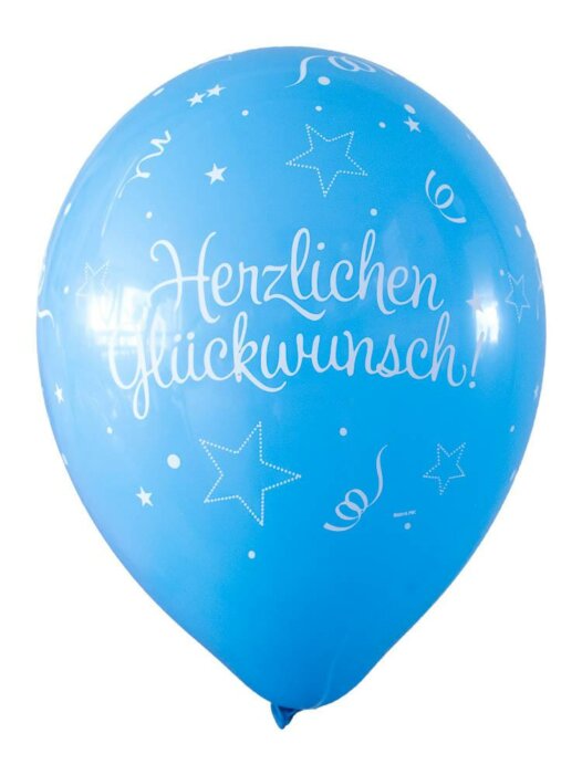 Luftballon Herzlichen Glückwunsch hellblau