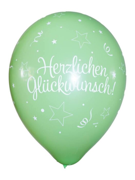 Luftballon Herzlichen Glückwunsch hellgrün