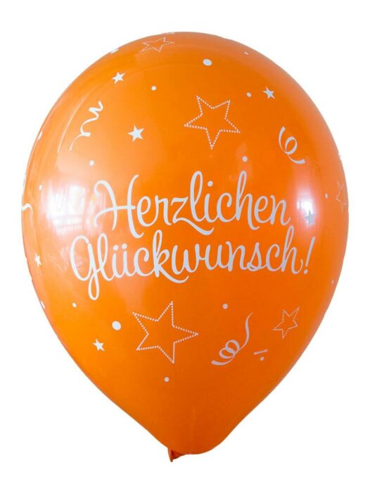 Luftballon Herzlichen Glückwunsch orange