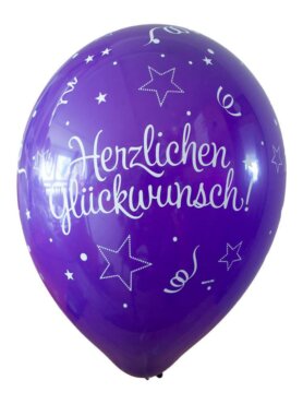 Luftballon Herzlichen Glückwunsch violett