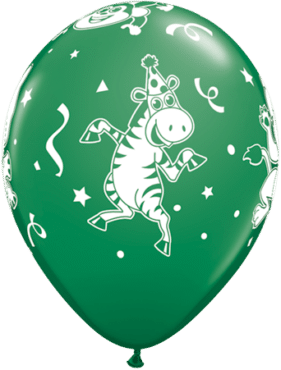 Luftballon Party-Tiere Zebra dunkelgrün