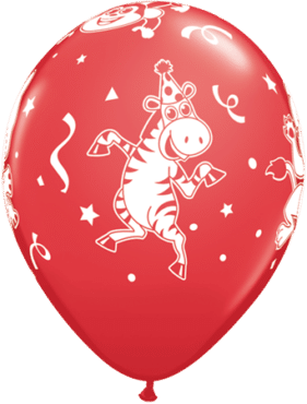 Luftballon Party-Tiere Zebra rot