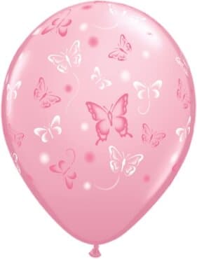 Luftballon Schmetterlinge rosa