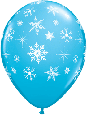 Luftballon Schneeflocken hellblau