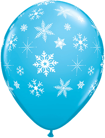Luftballon Schneeflocken hellblau
