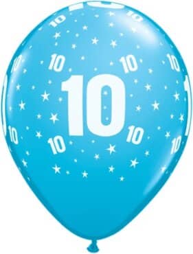 Luftballon Zahl 10 hellblau