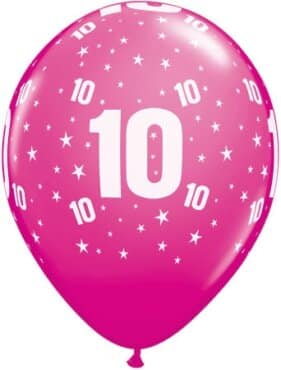 Luftballon Zahl 10 magenta