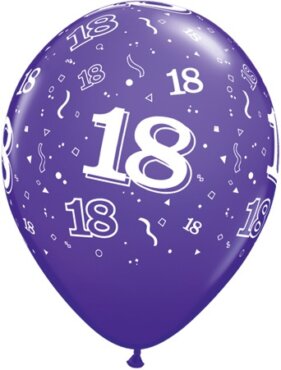 Luftballon Zahl 18 violett
