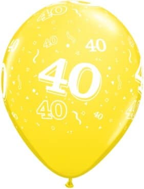Luftballon Zahl 40 gelb