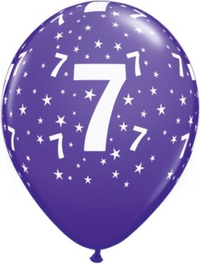 Luftballon Zahl 7 violett