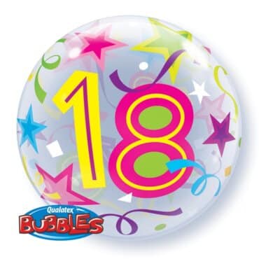 Ballon Zahl 18 Kunststoffballon Bubble