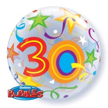 Ballon Zahl 30 Kunststoffballon Bubble