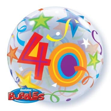 Ballon Zahl 40 Kunststoffballon Bubble