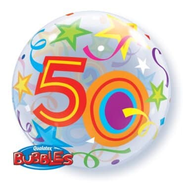 Ballon Zahl 50 Kunststoffballon Bubble