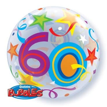 Ballon Zahl 60 Kunststoffballon Bubble