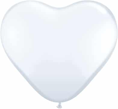 Herzluftballon weiss 06 zoll - 15 cm