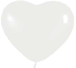 Herzluftballon weiß 11 zoll - 28 cm