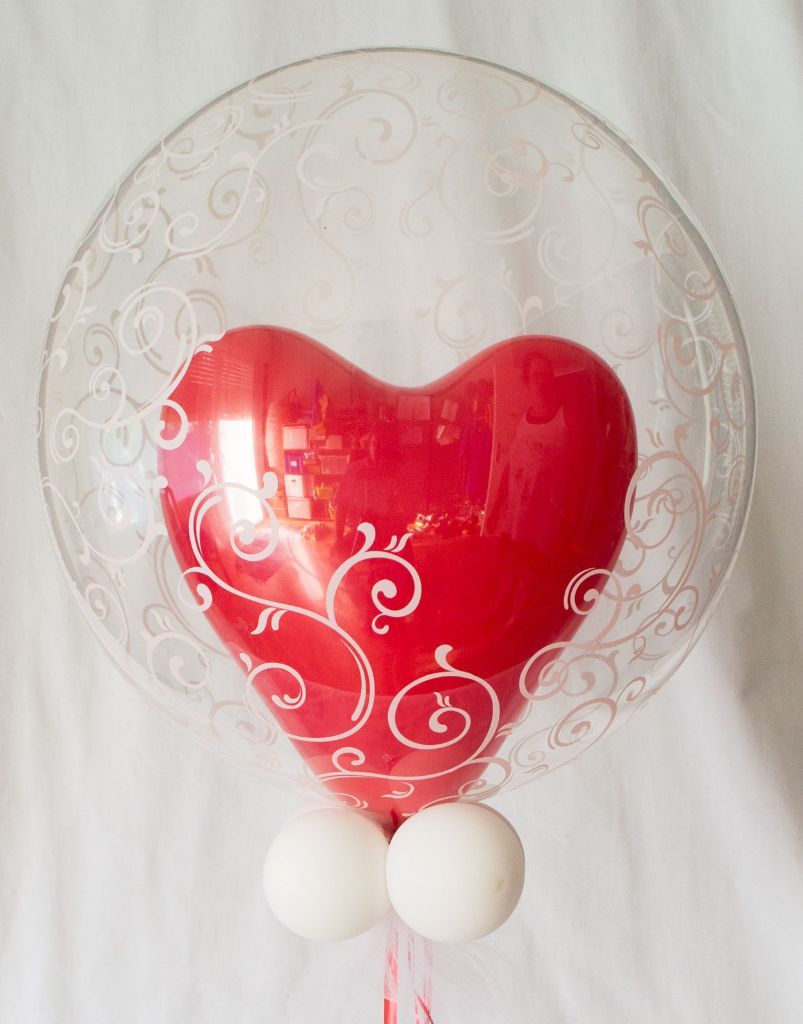 Herz im Ballon Luftballon 45cm Herzballon rot