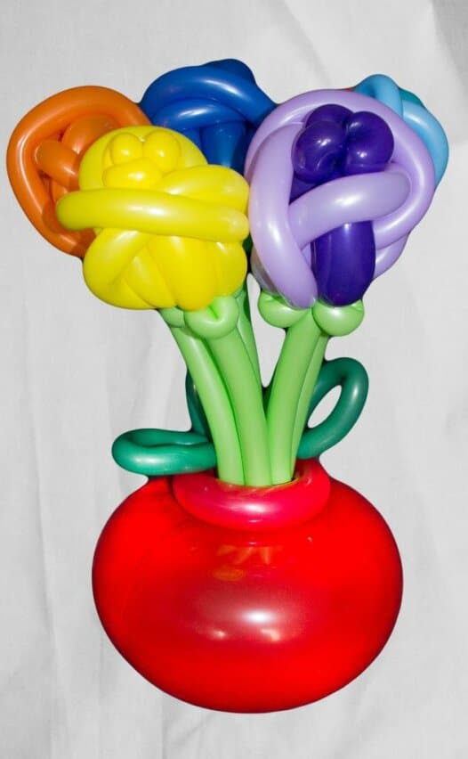 Blumenstrauss aus Luftballons in Vase 7 Blumen