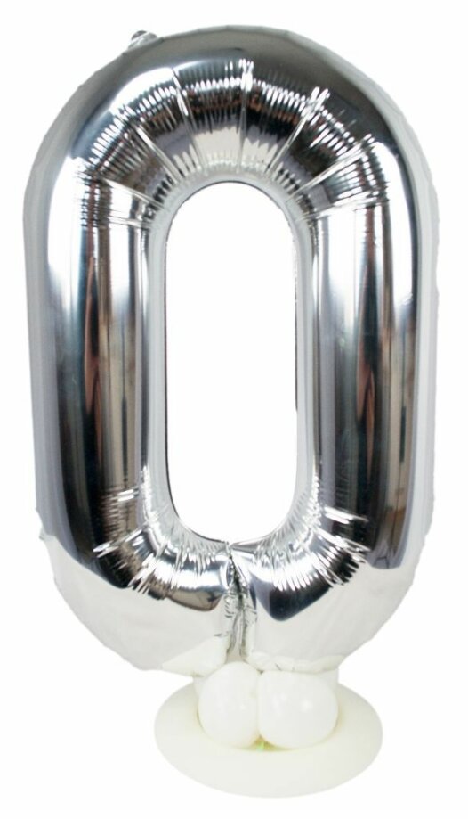 Zahl 0 zum Geburtstag Luftballon mit Standfuß