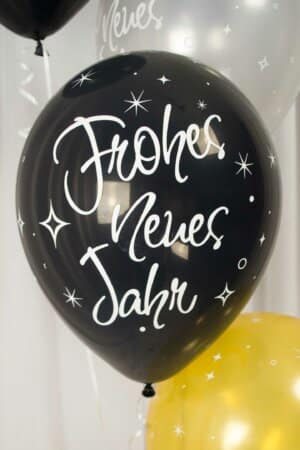 Luftballon Frohes neues Jahr schwarz
