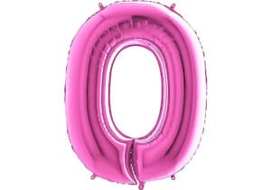 Luftballon Zahl 0 Zahlenballon pink (66 cm)