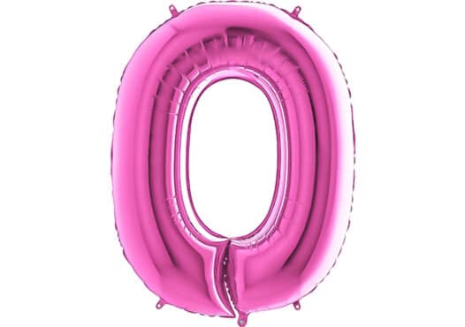 Luftballon Zahl 0 Zahlenballon pink (66 cm)