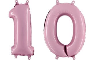 Luftballon Zahl 10 Zahlenballon pastell-pink (100 cm)
