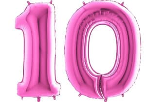 Luftballon Zahl 10 Zahlenballon pink (66 cm)