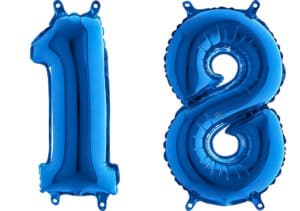Luftballon Zahl 18 Zahlenballon blau (66 cm)