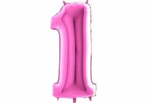 Luftballon Zahl 1 Zahlenballon pink (66 cm)