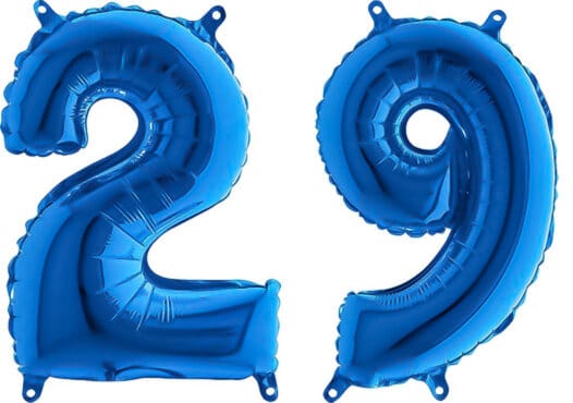 Luftballon Zahl 29 Zahlenballon blau (66 cm)