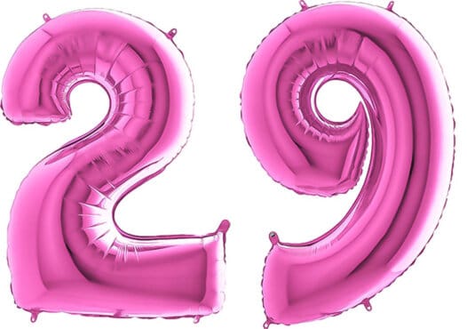 Luftballon Zahl 29 Zahlenballon pink (66 cm)