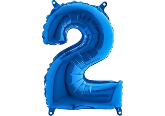 Luftballon Zahl 2 Zahlenballon blau (66 cm)