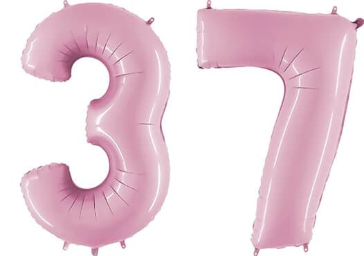 Luftballon Zahl 37 Zahlenballon pastell-pink (100 cm)