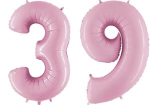 Luftballon Zahl 39 Zahlenballon pastell-pink (100 cm)