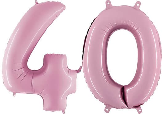 Luftballon Zahl 40 Zahlenballon pastell-pink (100 cm)