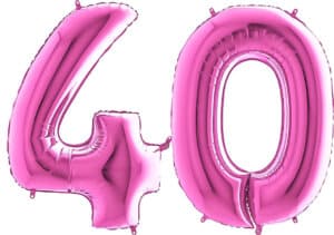 Luftballon Zahl 40 Zahlenballon pink (66 cm)