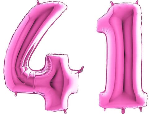 Luftballon Zahl 41 Zahlenballon pink (66 cm)