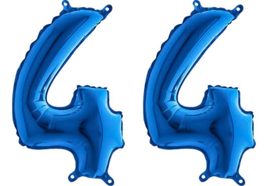 Luftballon Zahl 44 Zahlenballon blau (66 cm)
