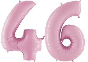 Luftballon Zahl 46 Zahlenballon pastell-pink (100 cm)