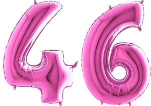 Luftballon Zahl 46 Zahlenballon pink (66 cm)