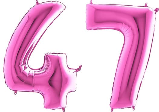 Luftballon Zahl 47 Zahlenballon pink (66 cm)