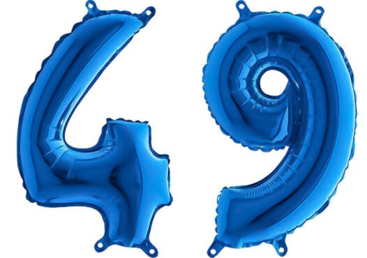 Luftballon Zahl 49 Zahlenballon blau (66 cm)