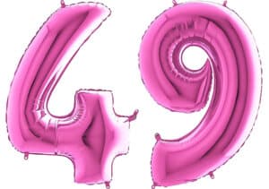 Luftballon Zahl 49 Zahlenballon pink (66 cm)